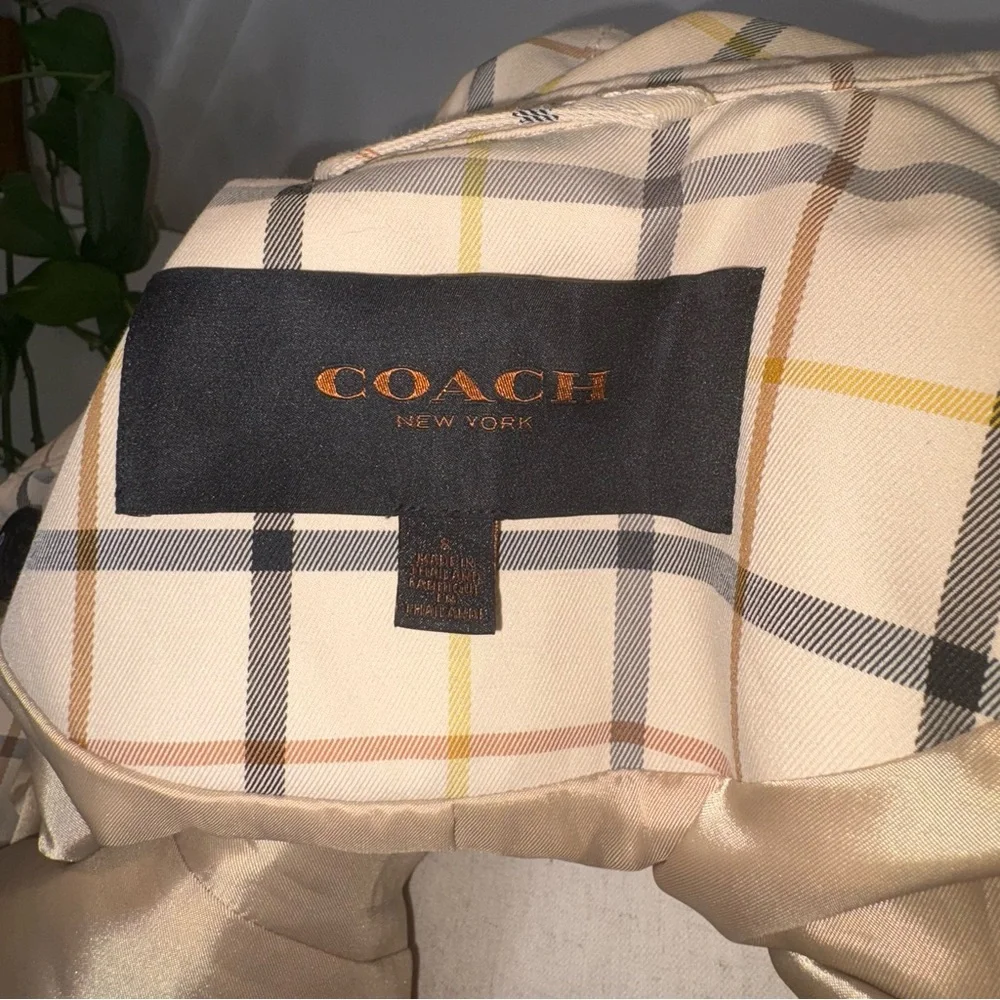 COACH Tattersall Short Trench Coat - Picture 10 of 10